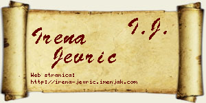 Irena Jevrić vizit kartica